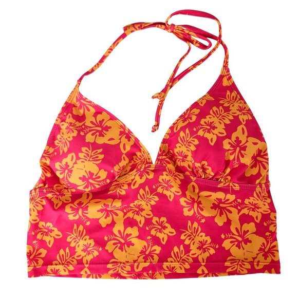 Womens Size Large Floral Halter Tankini Swimsuit Set Tropical Hawaiian Print - Picture 3 of 7